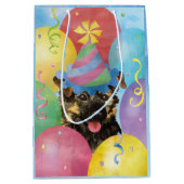 Birthday Balloons Yorkie Medium Geschenktasche Mittlere Geschenktüte (Vorderseite)
