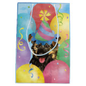 Birthday Balloons Yorkie Medium Geschenktasche Mittlere Geschenktüte (Rückseite)