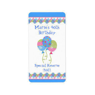Birthday Balloons Zuhause Made Wine Labels Adressaufkleber