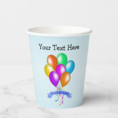 Birthday Banner farbenfrohe Bright Balloons Stream Pappbecher (Rückseite)
