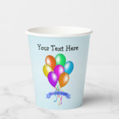 Birthday Banner farbenfrohe Bright Balloons Stream Pappbecher (Vorderseite)