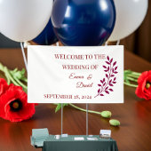 Birthday Banner Red Black Floral | Elegante Hochze