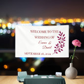 Birthday Banner Red Black Floral | Elegante Hochze