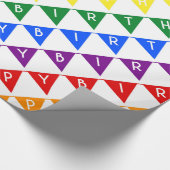 Birthday Banner Regenbogen Geschenkpapier (Ecke)