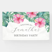 Birthday Banners Sixzehnt Tropical Luau Banner (Horizontal)