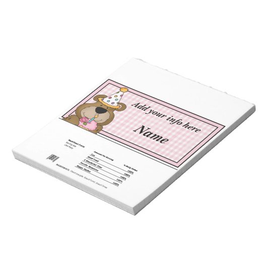 Birthday Bar Candy Bar Wrapper Gastgeschenke Notizblock (Rotiert)