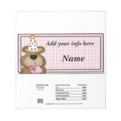 Birthday Bar Candy Bar Wrapper Gastgeschenke Notizblock (Vorderseite)