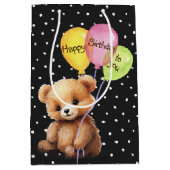 Birthday Bär mit Party Balloons Mittlere Geschenktüte (Vorderseite)