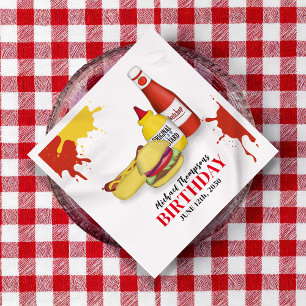 Birthday Barbeque Party GRILLEN Custom Cocktail Serviette