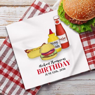 Birthday Barbeque Party GRILLEN Custom Dinner Serviette