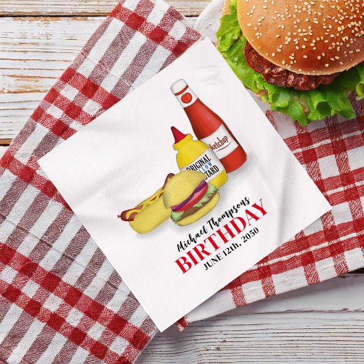 Birthday Barbeque Party GRILLEN Custom Serviette