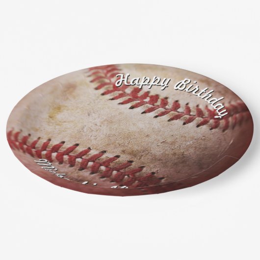 Birthday Baseball Pappteller (Schrägansicht)
