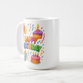 Birthday Bash: Confetti Celebration Tasse (Vorderseite Links)