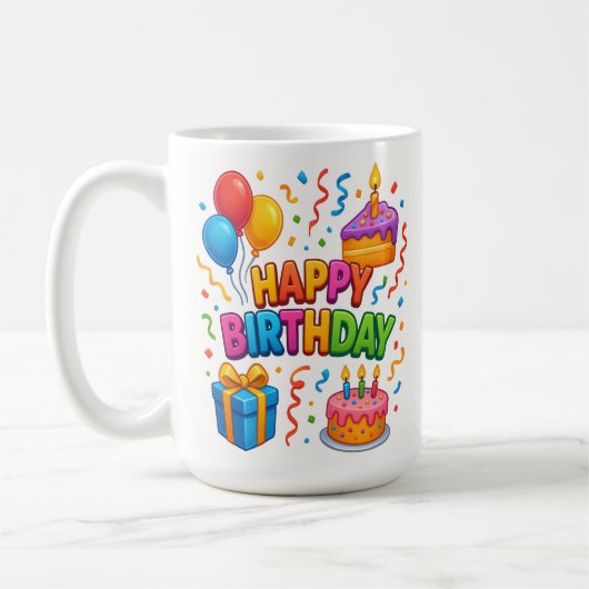 Birthday Bash: Confetti Celebration Tasse (Links)