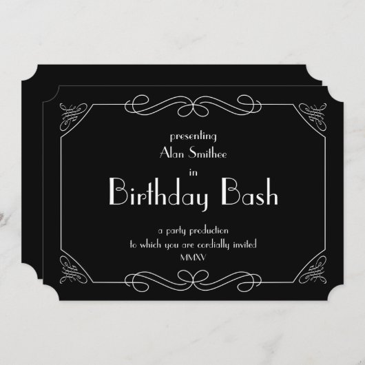 Birthday Bash Einladung (Vorne/Hinten)