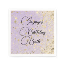 Birthday Bash Glittery Gold Stars auf dem Lavendel