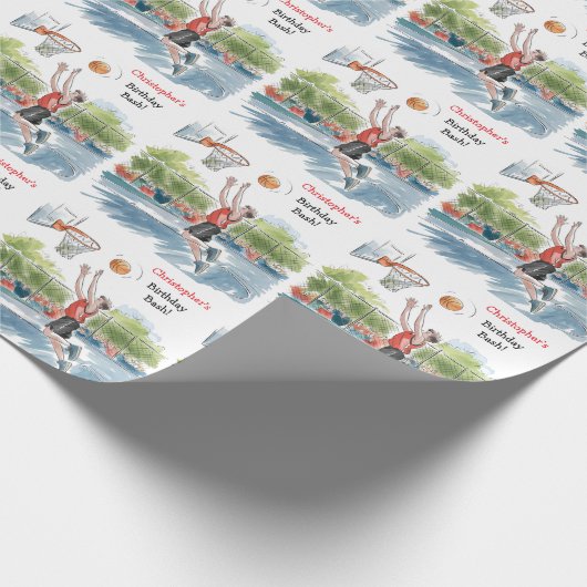 Birthday Bash: Hoops und Hype Geschenkpapier (Ecke)