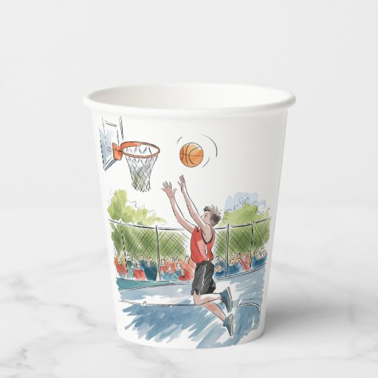 Birthday Bash: Hoops und Hype Pappbecher (Rückseite)