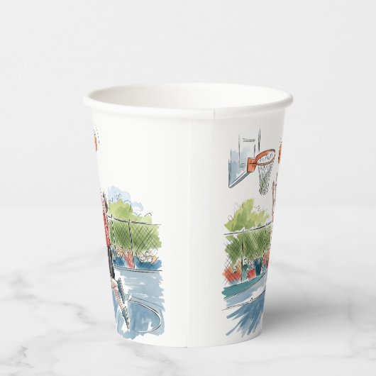 Birthday Bash: Hoops und Hype Pappbecher (Rechts)