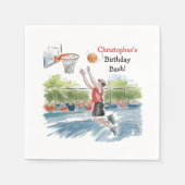 Birthday Bash: Hoops und Hype Serviette (Vorderseite)