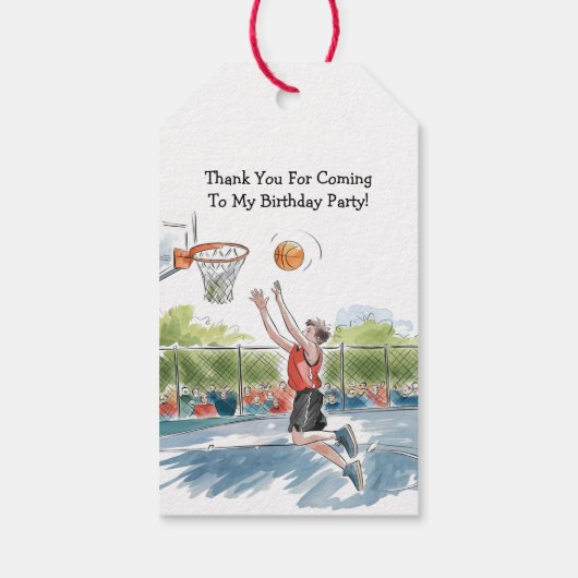 Birthday Bash: Hoops und Hype Vielen Dank Geschenkanhänger (Rückseite)