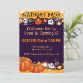 Birthday Bash Kid's Halloween-Party Einladung (Stehend Vorderseite)