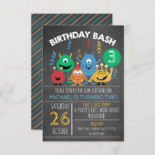 Birthday Bash Monster Geburtstag Einladung (Vorne/Hinten)