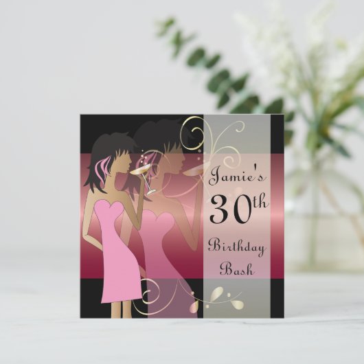 Birthday Bash Party Einladung (Stehend Vorderseite)