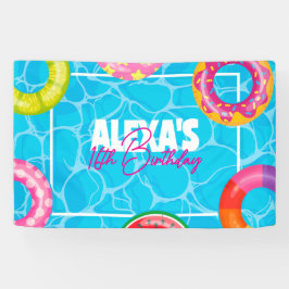 Birthday Bday Pool Party Banner