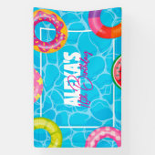 Birthday Bday Pool Party Banner (Vertikal)
