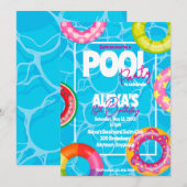 Birthday Bday Pool Party Einladung (Vorne/Hinten)