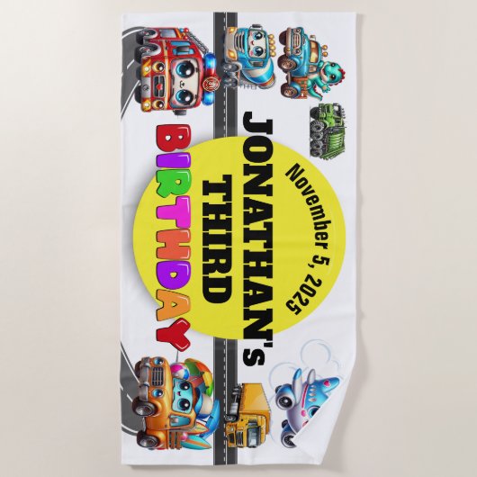 Birthday Beach Handtuch (Vorderseite)