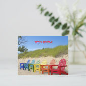 Birthday Beach Party Einladung (Stehend Vorderseite)