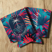 Birthday Beach Party Palm Blätter Sonnenuntergang