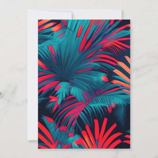Birthday Beach Party Palm Blätter Sonnenuntergang Einladung (Rückseite)
