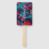 Birthday Beach Party Palm Blätter Sonnenuntergang Fächer (Rückseite)