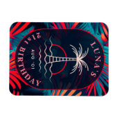 Birthday Beach Party Palm Blätter Sonnenuntergang Magnet (Horizontal)