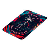 Birthday Beach Party Palm Blätter Sonnenuntergang Magnet (Linke Seite)