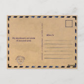 Birthday Beach Party Palm Blätter Sonnenuntergang Postkarte (Rückseite)