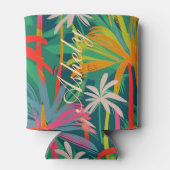 Birthday Beach Party Palm Tree Sonnenuntergang Was Dosenkühler (Rückseite)