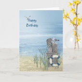 Birthday Beach Seagull Karte (Gelbe Blume)