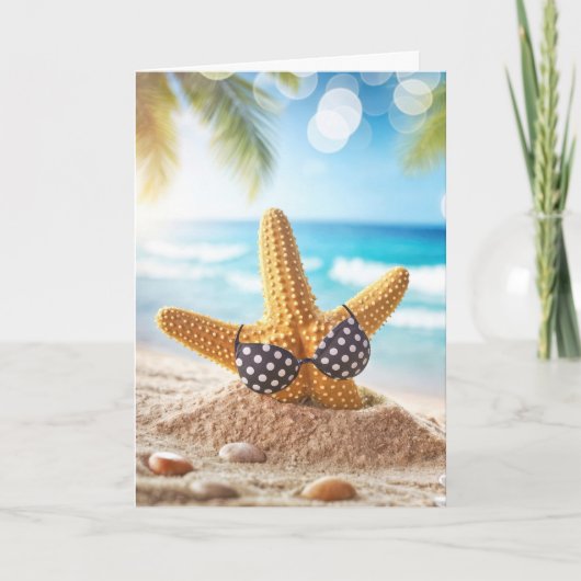 Birthday Beach Starfish in Sand Karte (Vorderseite)