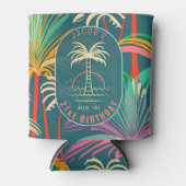 Birthday Beach Tropical Palm Tree Strand Sonnenunt Dosenkühler (Vorderseite)