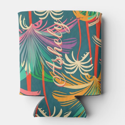 Birthday Beach Tropical Palm Tree Strand Sonnenunt Dosenkühler (Rückseite)