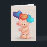 Birthday Bear and Balloons for Daughter-in-law Karte<br><div class="desc">Niedlicher Teddybär mit einem Pullonenbouquet auf einem weichen Bauchhahn für den Geburtstag einer Schwiegertochter.</div>