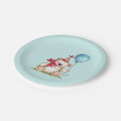 Birthday Bear Balloon Pappteller (Schrägansicht)