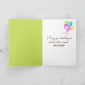 Birthday Bear Cub On Log Karte (Innenseite)