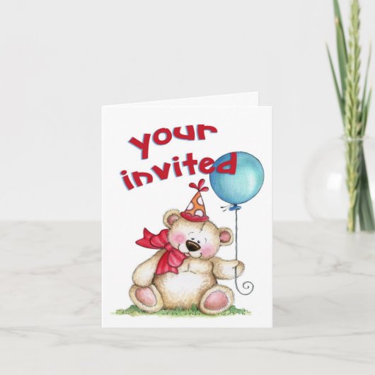 Birthday Bear - Einladung (Vorderseite)