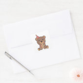 Birthday Bear For Children A Birthday Bear Square Quadratischer Aufkleber (Umschlag)