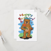 Birthday Bear Karte (Vorderseite/Rückseite Beispiel)